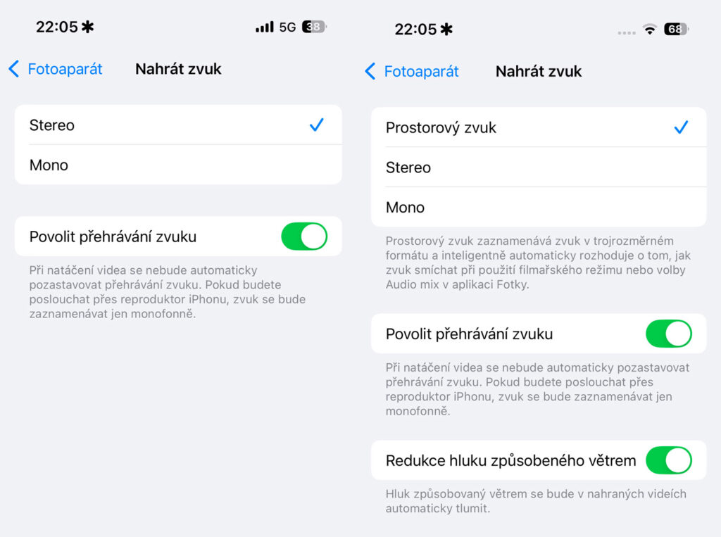 iPhone 16 Pro a prostorový zvuk